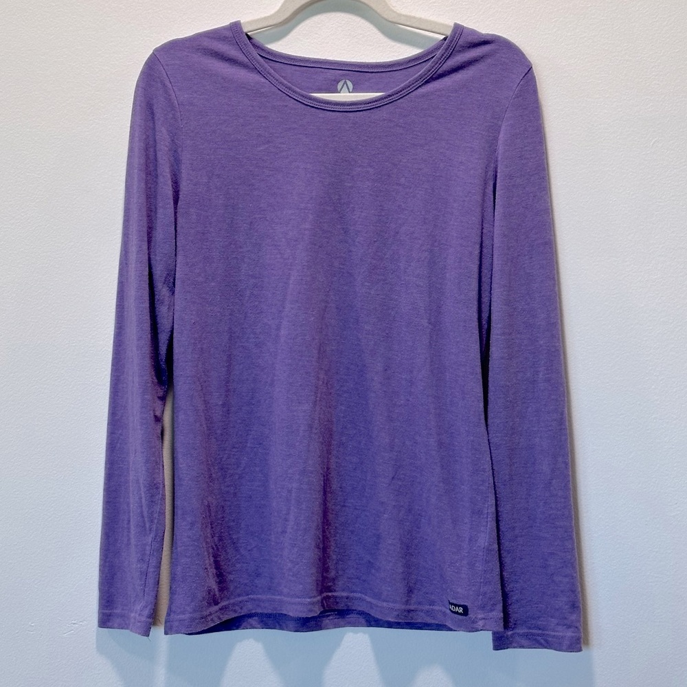 Adar Purple Long Sleeve Round Neck Soft Base Shirt Top Women’s size Medium